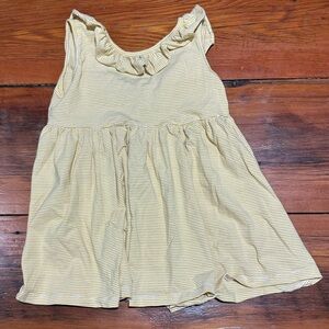 Vignette Dress, White / Mustard Stripe, Girl's Size 6
